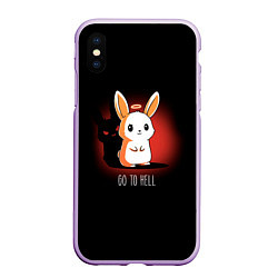 Чехол iPhone XS Max матовый Кролик чёртик, цвет: 3D-сиреневый