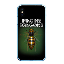 Чехол iPhone XS Max матовый Imagine Dragons рок, цвет: 3D-голубой