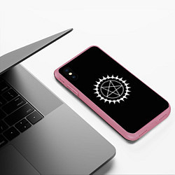 Чехол iPhone XS Max матовый Тёмный дворецкий - знак демона, цвет: 3D-малиновый — фото 2