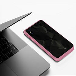 Чехол iPhone XS Max матовый Эффект мятой бумаги, цвет: 3D-малиновый — фото 2