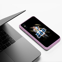 Чехол iPhone XS Max матовый Лео Месси чемпион Мира, цвет: 3D-сиреневый — фото 2