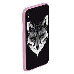 Чехол iPhone XS Max матовый Lowpoly fox, цвет: 3D-розовый — фото 2