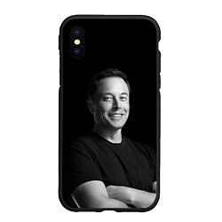 Чехол iPhone XS Max матовый Илон Маск, портрет, цвет: 3D-черный