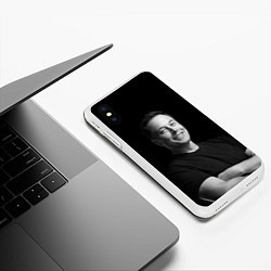 Чехол iPhone XS Max матовый Илон Маск, портрет, цвет: 3D-белый — фото 2