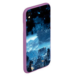Чехол iPhone XS Max матовый Dark Souls III - Мир, цвет: 3D-фиолетовый — фото 2
