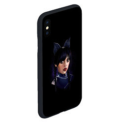Чехол iPhone XS Max матовый Wednesday чёрная кошка, цвет: 3D-черный — фото 2