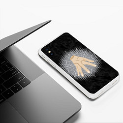 Чехол iPhone XS Max матовый Жуткая рука зомби в паутине, цвет: 3D-белый — фото 2