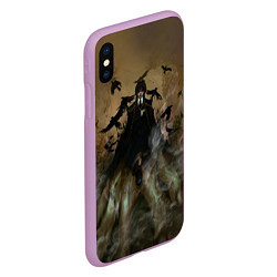 Чехол iPhone XS Max матовый Уэнсдэй и вороны, цвет: 3D-сиреневый — фото 2