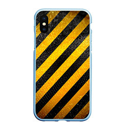 Чехол iPhone XS Max матовый Черно-желтая опасность, цвет: 3D-голубой