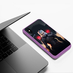 Чехол iPhone XS Max матовый The Witcher and wolf, цвет: 3D-фиолетовый — фото 2