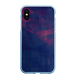 Чехол iPhone XS Max матовый Абстрактный прозрачный стеклянный фиолетовый патте, цвет: 3D-голубой