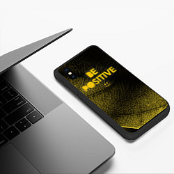 Чехол iPhone XS Max матовый Be positive, цвет: 3D-черный — фото 2