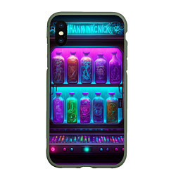 Чехол iPhone XS Max матовый Волшебный бар, цвет: 3D-темно-зеленый