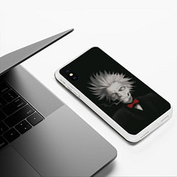 Чехол iPhone XS Max матовый Smoking skeleton, цвет: 3D-белый — фото 2