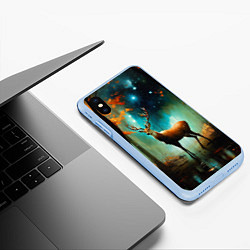 Чехол iPhone XS Max матовый Лесной олень, цвет: 3D-голубой — фото 2