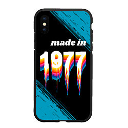 Чехол iPhone XS Max матовый Made in 1977: liquid art, цвет: 3D-черный