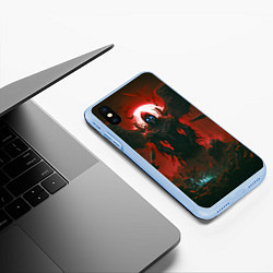 Чехол iPhone XS Max матовый Крылатый демон, цвет: 3D-голубой — фото 2