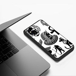 Чехол iPhone XS Max матовый Египетские знаки, цвет: 3D-черный — фото 2