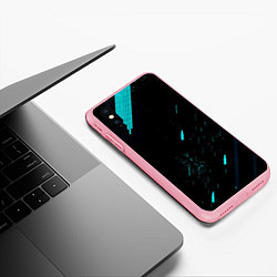 Чехол iPhone XS Max матовый Abstraction Line blue, цвет: 3D-баблгам — фото 2