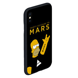Чехол iPhone XS Max матовый 30 Seconds to Mars Гомер Симпсон рокер, цвет: 3D-черный — фото 2