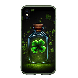 Чехол iPhone XS Max матовый Элексир удачи: арт нейросети, цвет: 3D-темно-зеленый