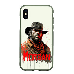 Чехол iPhone XS Max матовый Arthur Morgan painting, цвет: 3D-темно-зеленый