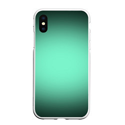 Чехол iPhone XS Max матовый Аквамариновый градиент, цвет: 3D-белый