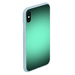 Чехол iPhone XS Max матовый Аквамариновый градиент, цвет: 3D-голубой — фото 2