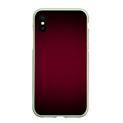 Чехол iPhone XS Max матовый Марсала темная, градиент, цвет: 3D-салатовый