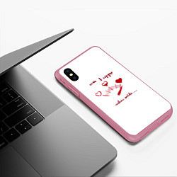 Чехол iPhone XS Max матовый Влюбленным, цвет: 3D-малиновый — фото 2
