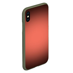 Чехол iPhone XS Max матовый Коралловый градиент, цвет: 3D-темно-зеленый — фото 2