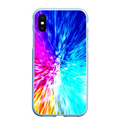 Чехол iPhone XS Max матовый Всплеск ярких красок, цвет: 3D-голубой
