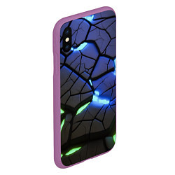 Чехол iPhone XS Max матовый Светящаяся лава, цвет: 3D-фиолетовый — фото 2