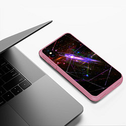 Чехол iPhone XS Max матовый Неоновая проекция, цвет: 3D-малиновый — фото 2