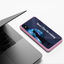 Чехол iPhone XS Max матовый Уэнсдей Аддамс - темная сторона окна, цвет: 3D-розовый — фото 2