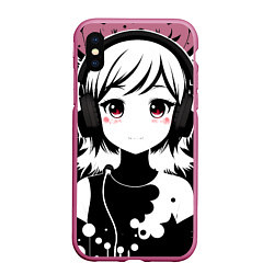 Чехол iPhone XS Max матовый Cute anime cupid angel girl wearing headphones