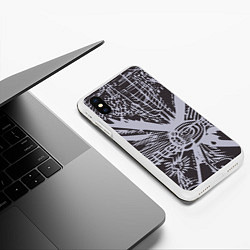 Чехол iPhone XS Max матовый Графическая фантазия абстракт, цвет: 3D-белый — фото 2