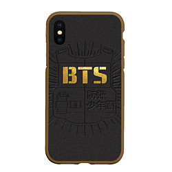 Чехол iPhone XS Max матовый BTS Bulletproof, цвет: 3D-коричневый