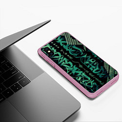 Чехол iPhone XS Max матовый Каллиграфический, цвет: 3D-розовый — фото 2