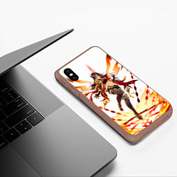 Чехол iPhone XS Max матовый Дэхья Геншин импакт, цвет: 3D-коричневый — фото 2