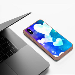 Чехол iPhone XS Max матовый Dreamy Hearts Multicolor, цвет: 3D-коричневый — фото 2