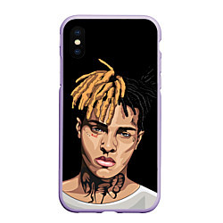 Чехол iPhone XS Max матовый XXXTentacion art, цвет: 3D-светло-сиреневый