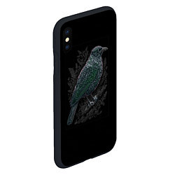 Чехол iPhone XS Max матовый Чёрный Ворон птица тёмная, цвет: 3D-черный — фото 2