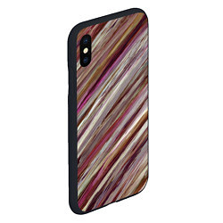 Чехол iPhone XS Max матовый Полосы цвета с текстурой планеты, цвет: 3D-черный — фото 2