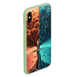 Чехол iPhone XS Max матовый Таинственное дерево в озере, цвет: 3D-салатовый — фото 2
