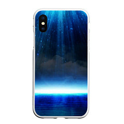 Чехол iPhone XS Max матовый Звездопад в океане, цвет: 3D-белый