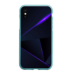 Чехол iPhone XS Max матовый Geometry stripes neon stiil, цвет: 3D-мятный