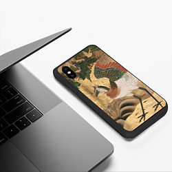 Чехол iPhone XS Max матовый Сказочная птица, цвет: 3D-черный — фото 2