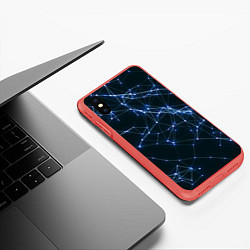 Чехол iPhone XS Max матовый Нейросети абстракция, цвет: 3D-красный — фото 2