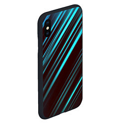 Чехол iPhone XS Max матовый Stripes line neon color, цвет: 3D-черный — фото 2